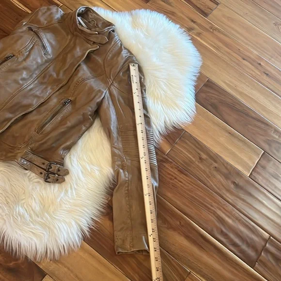 Free People bronze real lamb leather jacket Sz L NWOT - Picture 10 of 14